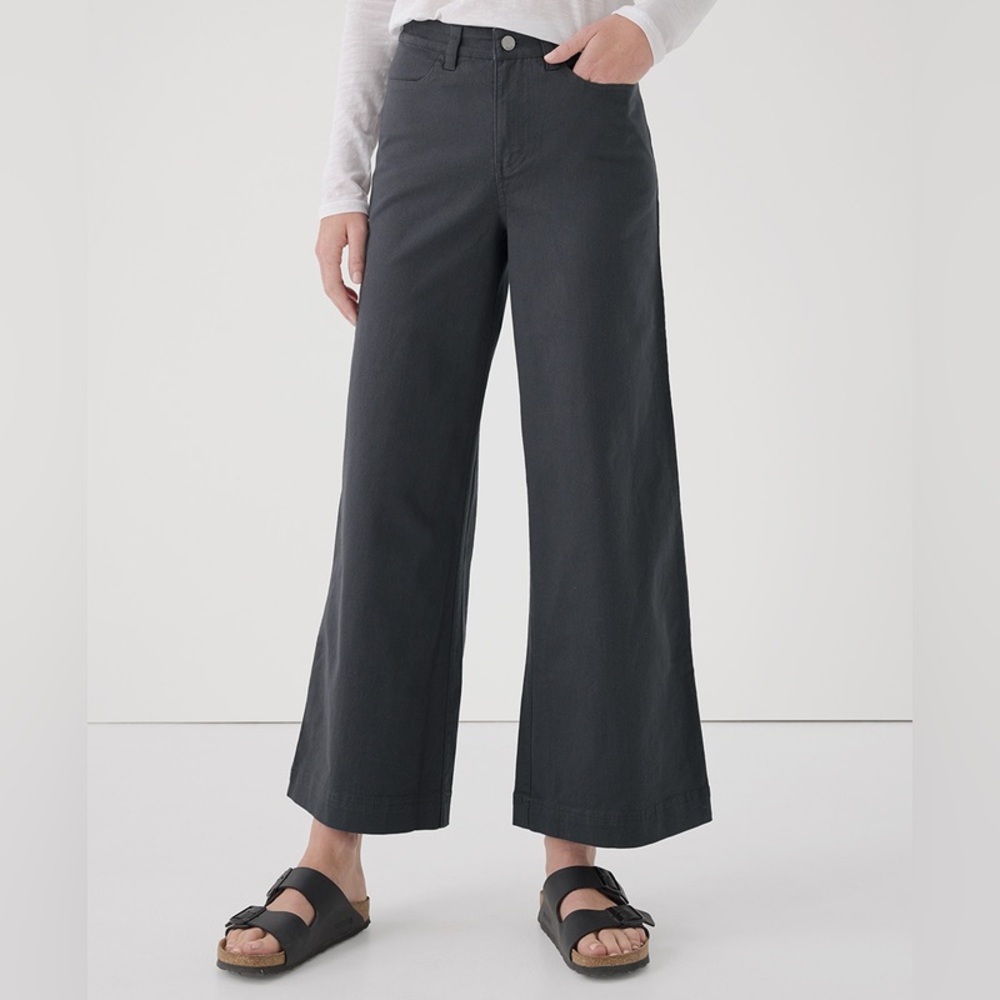 NWT✨ Pact Organic Stretch Twill Denim Wide Leg Pant - Picture 2 of 12